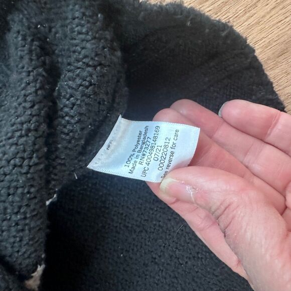 Women’s Black Turtleneck Sweater S Geometric Pattern Pullover - Picture 5 of 5